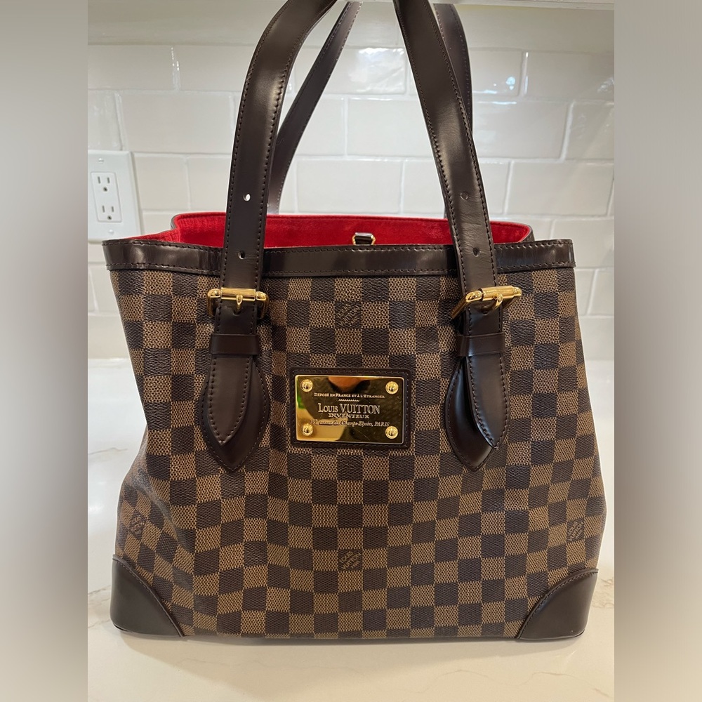 Louis Vuitton Hampstead Damier Tote Bag Purse MM